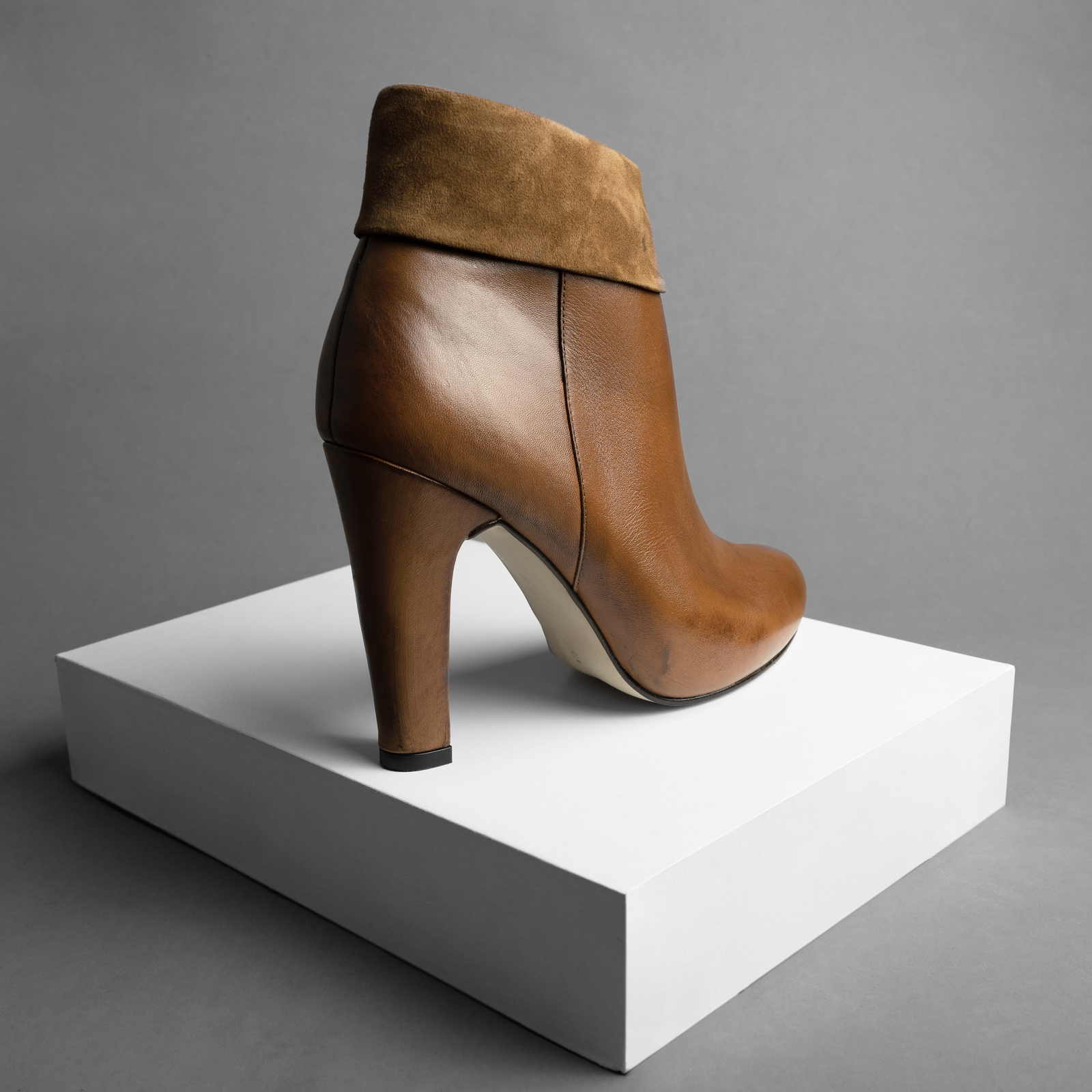 Stivaletto Corda color camel con tacco 5 cm