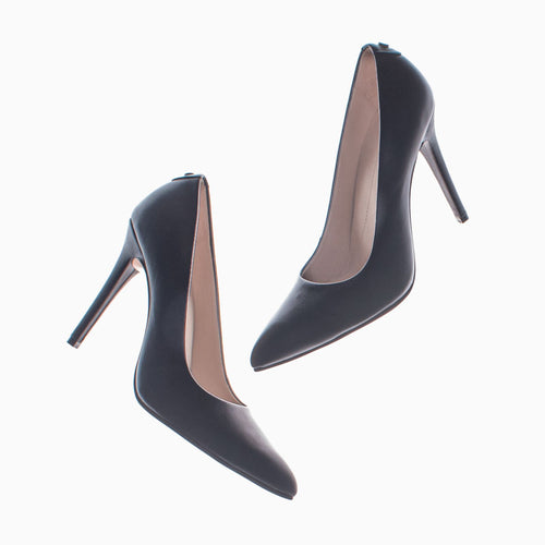 Décolleté Aurora in pelle nera con tacco a spillo 9 cm